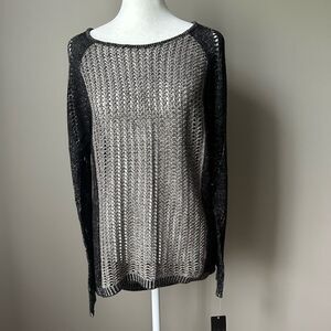 Fever Women’s Black Cotton Pullover Sweater Size Medium New